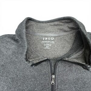 IZOD Advantage Pullover Mens 4XLT Gray 1/4 Zip Stretch Fleece Golf Colorblock